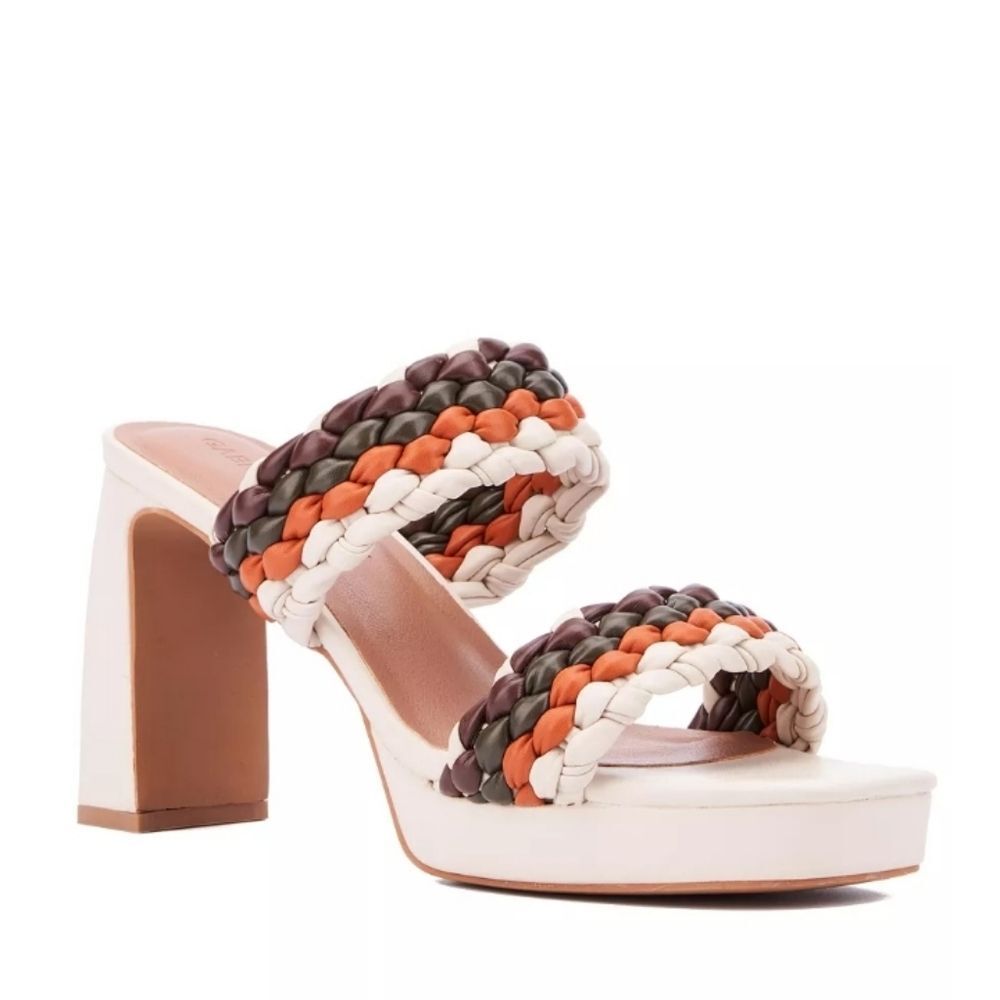 🆕️👠Gabrielle Union Iris Braided Strap Mule Heels, Sz 9